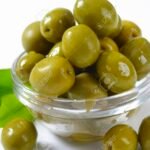 Bowl of brine cured green olives